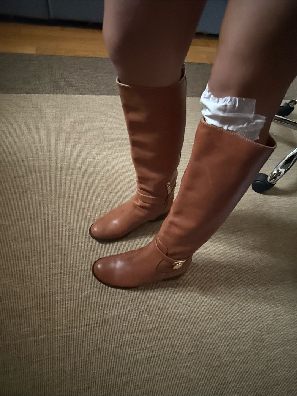 Michael Kors Leather Under the Knee Boots with Gold Accent - Picture 6 of 6